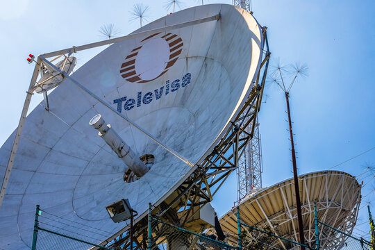 Sierra de Guadalupe, State of Mexico, Mexico, November 27 2024 satellite dish for telecommunications, televisa antenna in the Sierra de Guadalupe, state of Mexico