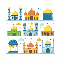 Fototapeta premium Set of Ramadan Illustration