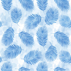 Leaves Pattern. Watercolor leaves seamless vector background, jungle print textured © Good Goods