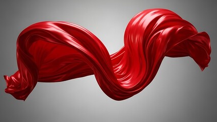 Abstract Red Fabric Swirl Flowing Motion.