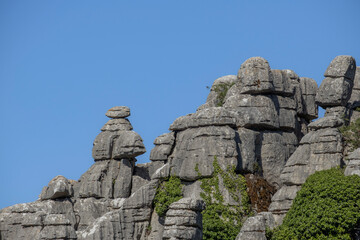 Karst features in the jurassic limestone outcrops at Torcal de Antequera Natural Park, Malaga, Spain