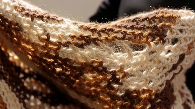 Close Up Lace Fabric Pattern In Warm Brown Tones.