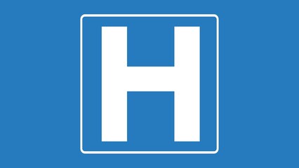 Hospital Road Sign Background Medical Icon for Healthcare, Emergency Services, Clinical Navigation and Medical Facility Use - 1