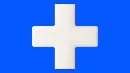 Obraz premium 3D White Medical Cross Icon Background Medical Icon for Healthcare, Clinical Care, Emergency Services and Medical Support Use - 1