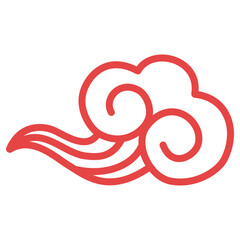 Chinese Red Cloud New Year 