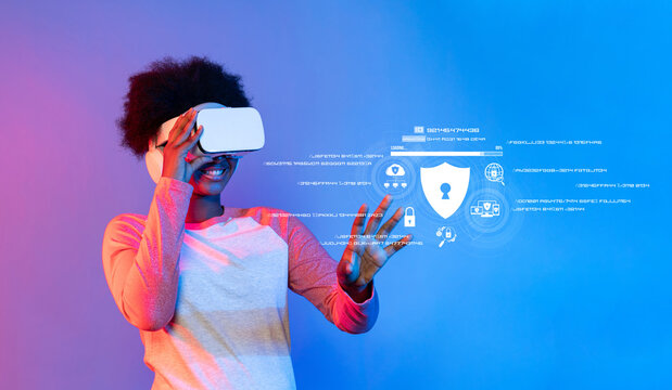 A person engages with virtual reality technology to explore cyber security concepts, emphasizing the importance of data protection and privacy in today digital landscape. XDMCP - Powered by Adobe