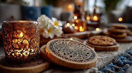Luxury glass of whiskey on coaster high resolution picture