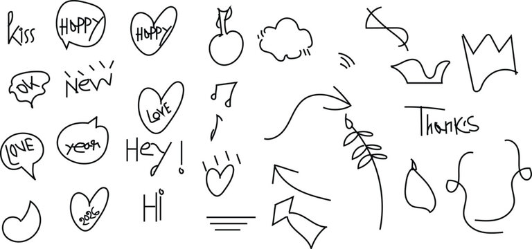  hand drawn doodle in white beck ground