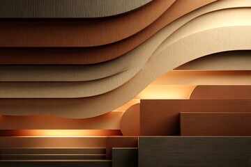 Minimal 3D interior with arched hallway high resolution picture