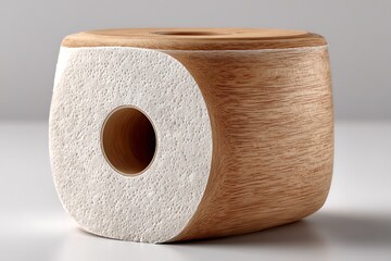 Minimalist bamboo toilet paper roll eco design high resolution picture