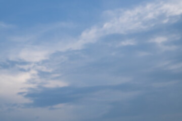 Fototapeta premium Summer blue sky cloud gradient light white background. Gloomy vivid cyan landscape in environment day horizon skyline view spring wind. High quality photo