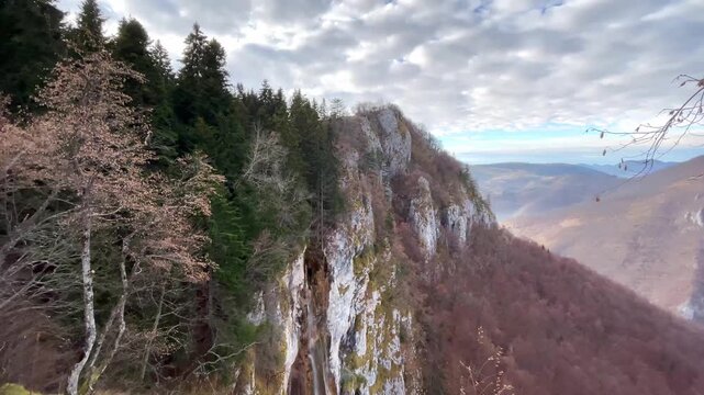 Video of slow paning shot of mountain. High quality 4k footage