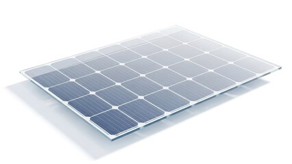 Blue Solar Panel Array on White Background for Renewable Energy and Solar Power Projects