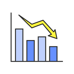 グラフ、売上、販売数、資産運用、利益、成績、業績、下降、減少、上下