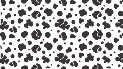Fototapeta premium Black and white seamless irregular blob pattern texture