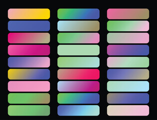 Vibrant Rainbow Gradient Color Palettes in a Grid on Black Background
