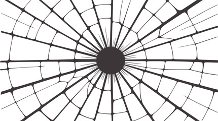 Obraz premium Handdrawn black cracked glass with radiating fracture lines