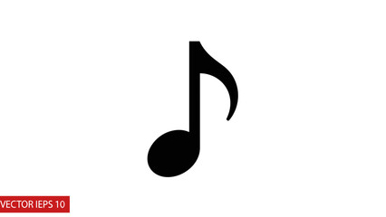 Black Musical Note Icon Symbol.