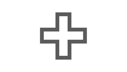 Fototapeta premium Simple Gray Plus Sign Symbol Icon.
