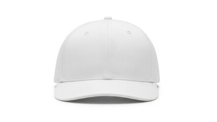 Fototapeta premium Simple white baseball cap on a plain background.