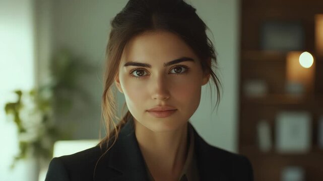 A young, elegant professional looking directly at the camera with a neutral expression.