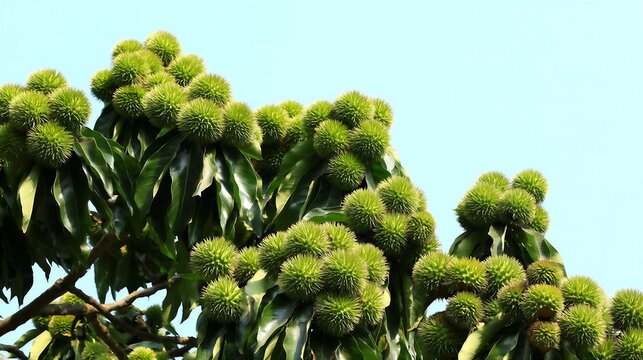 Chestnut tree fruit close-up