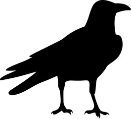 Fototapeta premium Raven Silhouette Gothic Wildlife Illustration
