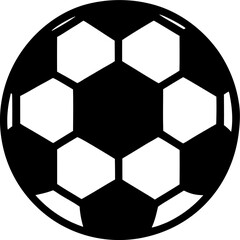 Fototapeta premium Football Ball Silhouette Black and White