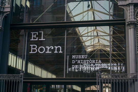 Barcelona, Spain, Europe - Nov 23, 2025: el born centre de cultura i memoria barcelona spain glass facade entrance of historical heritage site former market building modern urban architecture