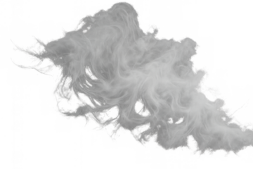 White swirling smoke creating abstract textured vapor for atmospheric effects on transparent background