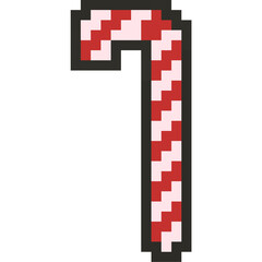 Christmas Pixel Art Icon Set with Santa Claus Snowman and Holiday Decorations