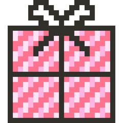 Christmas Pixel Art Icon Set with Santa Claus Snowman and Holiday Decorations