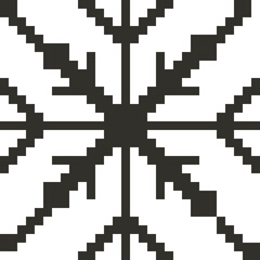 Christmas Pixel Art Icon Set with Santa Claus Snowman and Holiday Decorations