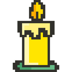 Christmas Pixel Art Icon Set with Santa Claus Snowman and Holiday Decorations