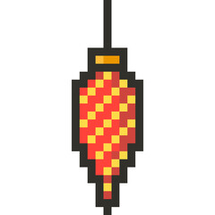 Christmas Pixel Art Icon Set with Santa Claus Snowman and Holiday Decorations