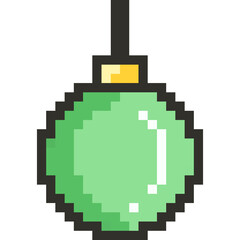 Christmas Pixel Art Icon Set with Santa Claus Snowman and Holiday Decorations