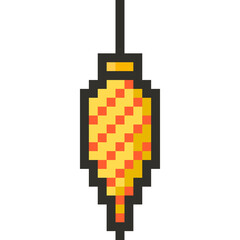 Christmas Pixel Art Icon Set with Santa Claus Snowman and Holiday Decorations