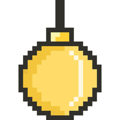 Christmas Pixel Art Icon Set with Santa Claus Snowman and Holiday Decorations