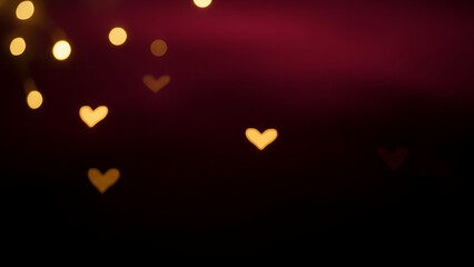 Dark Valentine Heart Bokeh Background Romantic Love Glow Transparent PNG
