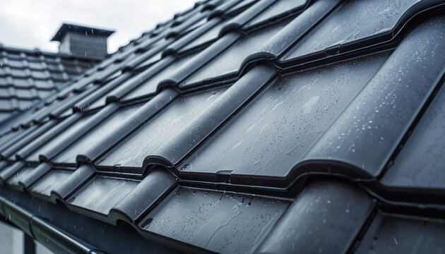 Modern Solar Roof Tiles Shingles Architectural Detail