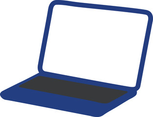Open laptop computer with blank screen, representing digital workspace, online learning, remote work, and modern technology concept on isolated background.