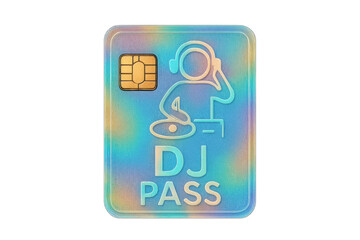 Iridescent dj pass with chip for club access