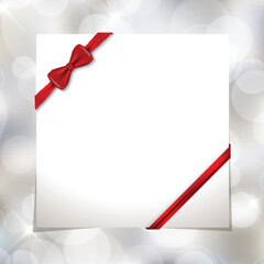 Elegant Red Bow on Golden Festive Background