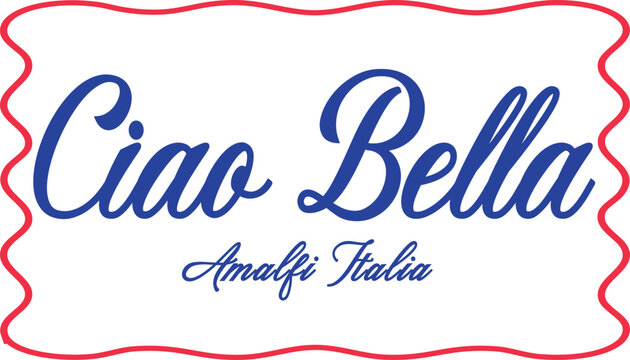 Ciao Bella European Italian italy mixed pizza wine cute motifs checker euro Trending t-shirt design Slogan Logo Graphic Vector Tee shirt apparel print Mediterranean style vector cafe vintage bow 