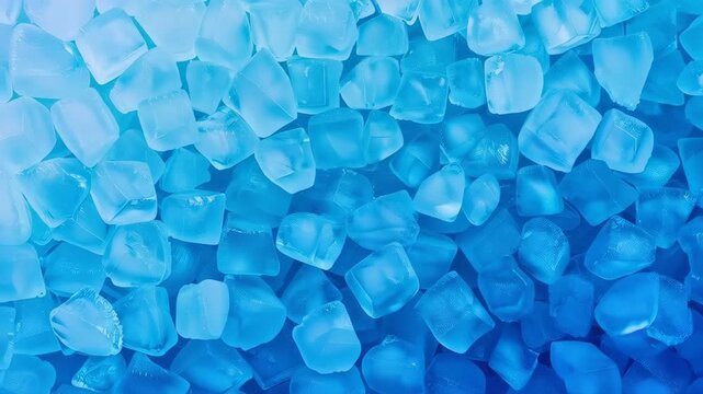 Cooling Cubes: A close-up shot captures the refreshing sight of ice cubes, exhibiting varying shades of blue, creating a cool and inviting effect. 