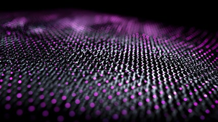 Abstract digital landscape with glowing dots and undulating surface.