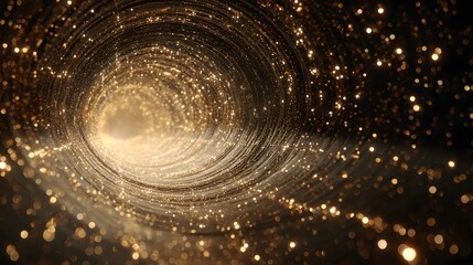 Abstract swirling vortex of light and energy with bokeh effect.