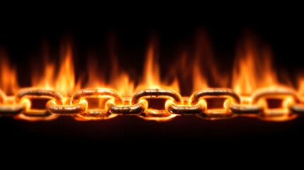 Burning Chain - A Symbol of Strength, Resilience, and Transformation.