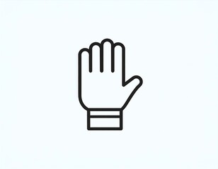Obraz premium Minimalist line drawing of a hand, palm facing forward, isolated on a white background