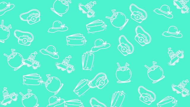 holiday pattern tropis with simple animation. Perfect for culinary designs, kitchen decor, winter theme or summer and food related projects.